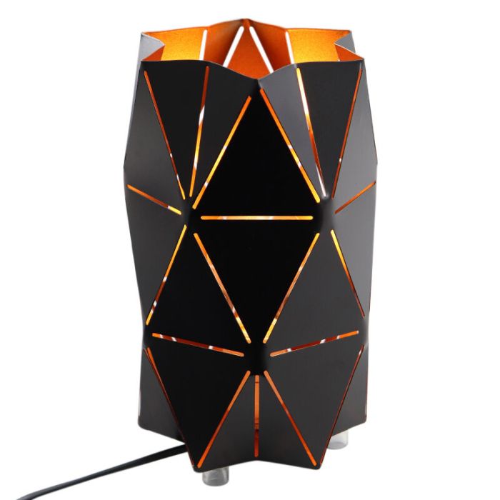 Moderne tafellamp Sivar, zwart, metaal, groot