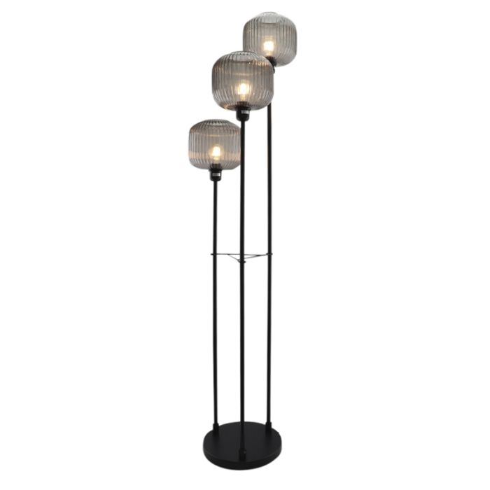 Aluminium vloerlamp zonder kap zwart, Rika