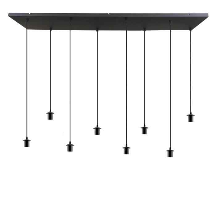 Aluminium hanglamp zonder kap zwart, Rika