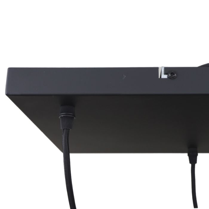 Aluminium hanglamp zonder kap zwart, Rika