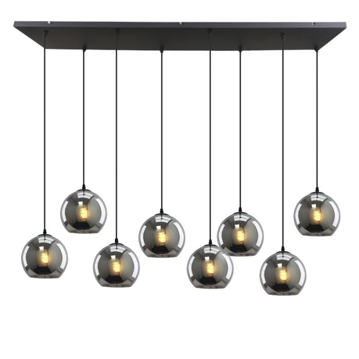 Aluminium hanglamp zonder kap zwart, Rika