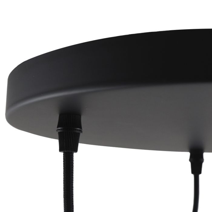 Aluminium hanglamp zonder kap zwart, Rika