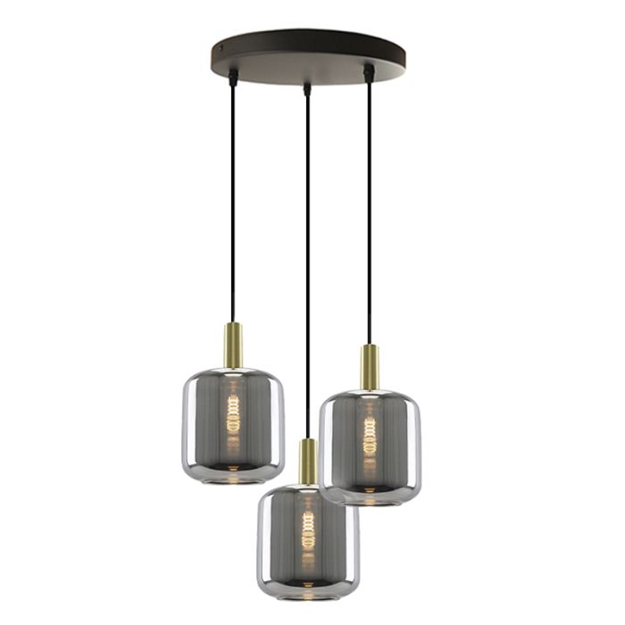 Aluminium hanglamp zonder kap zwart, Rika