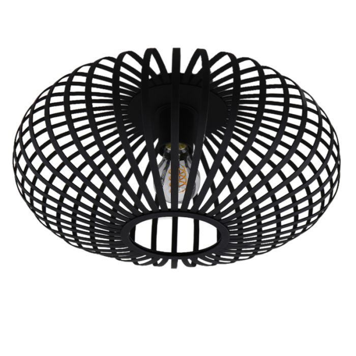 Zwarte plafonniere Lieve, Rond