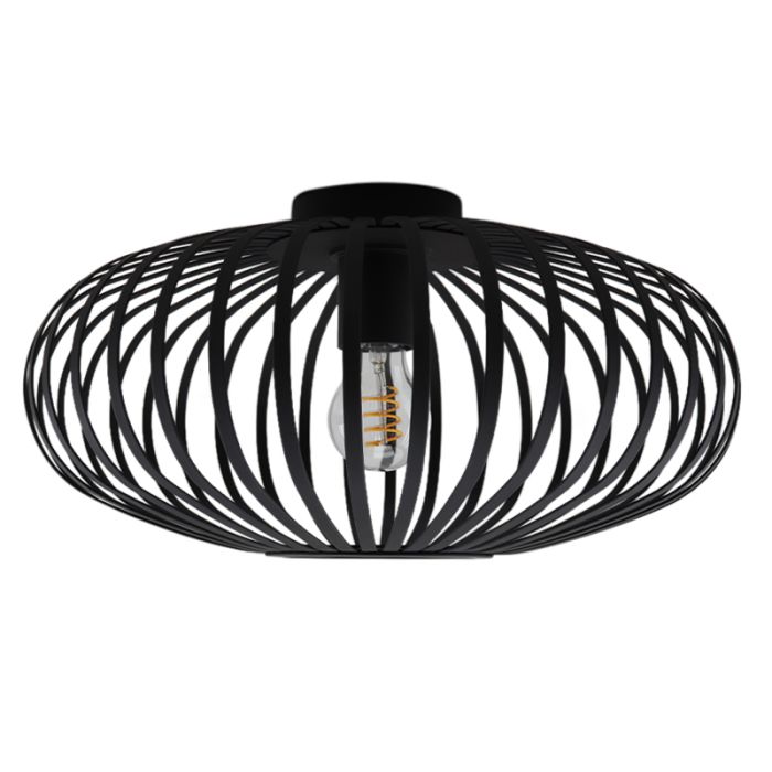Zwarte plafonniere Lieve, Rond
