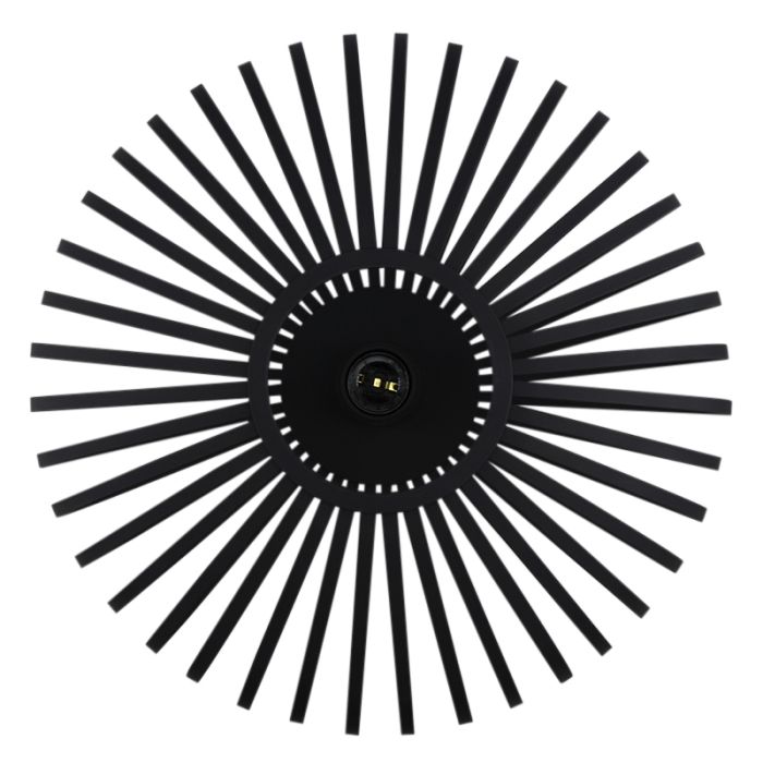 Zwarte plafonniere Lieve, Rond