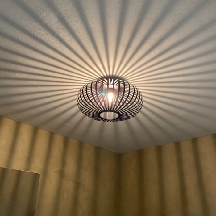 Industriële badkamer plafondlamp zwart, Lieve, IP44