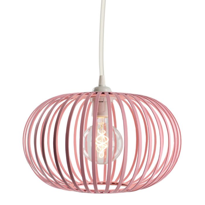 Roze kinder hanglamp Lieve, metaal, industrieel