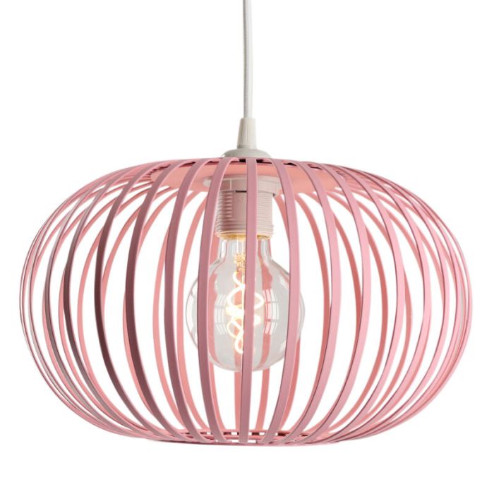 Roze kinder hanglamp Lieve, metaal, industrieel