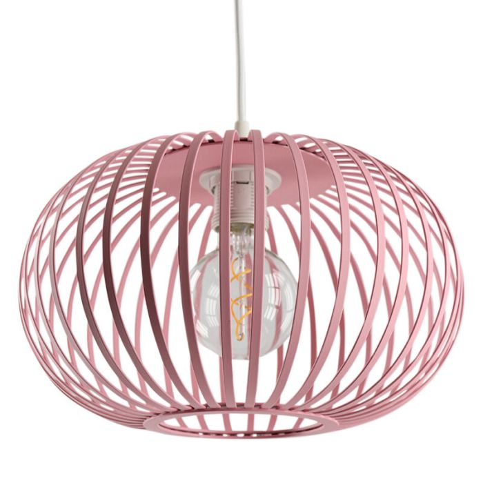 Roze kinder hanglamp Lieve, metaal, industrieel