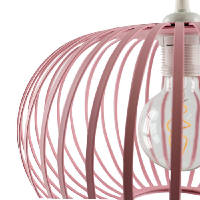 Roze kinder hanglamp Lieve, metaal, industrieel