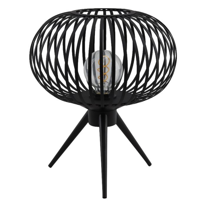 Industriële tafellamp Lieve, zwart, metaal
