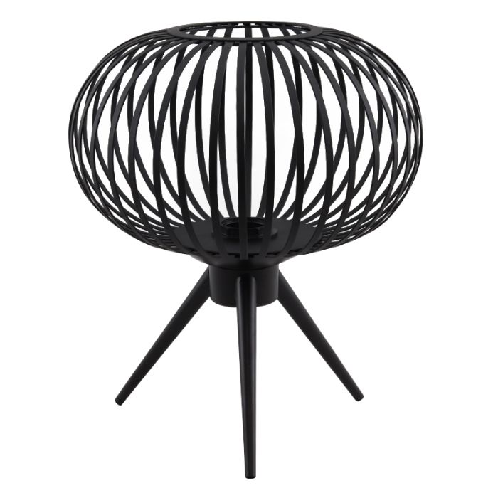 Industriële tafellamp Lieve, zwart, metaal