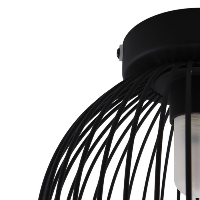 Industriële badkamer plafondlamp zwart, Wiro, IP44