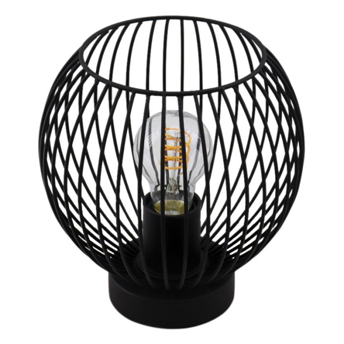 Zwarte tafellamp met aan/uit schakelaar Wiro 20 cm, Rond