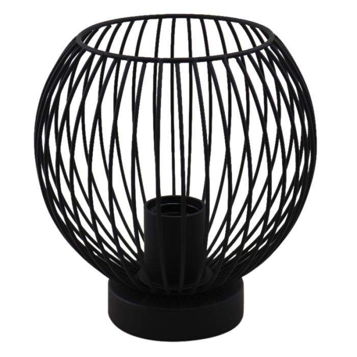 Zwarte tafellamp met aan/uit schakelaar Wiro 20 cm, Rond