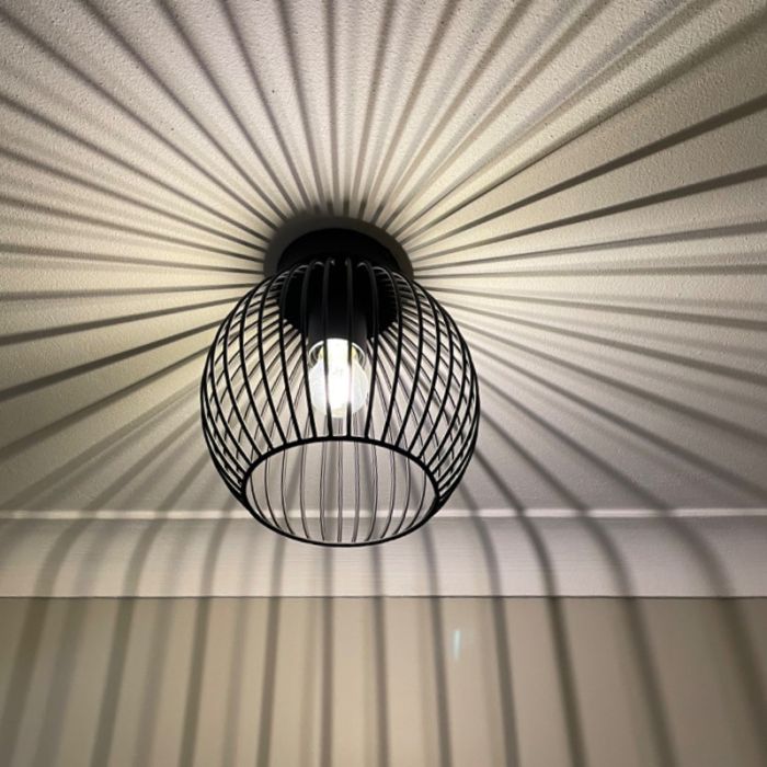 Industriële plafondlamp Wiro Bolvormig klein