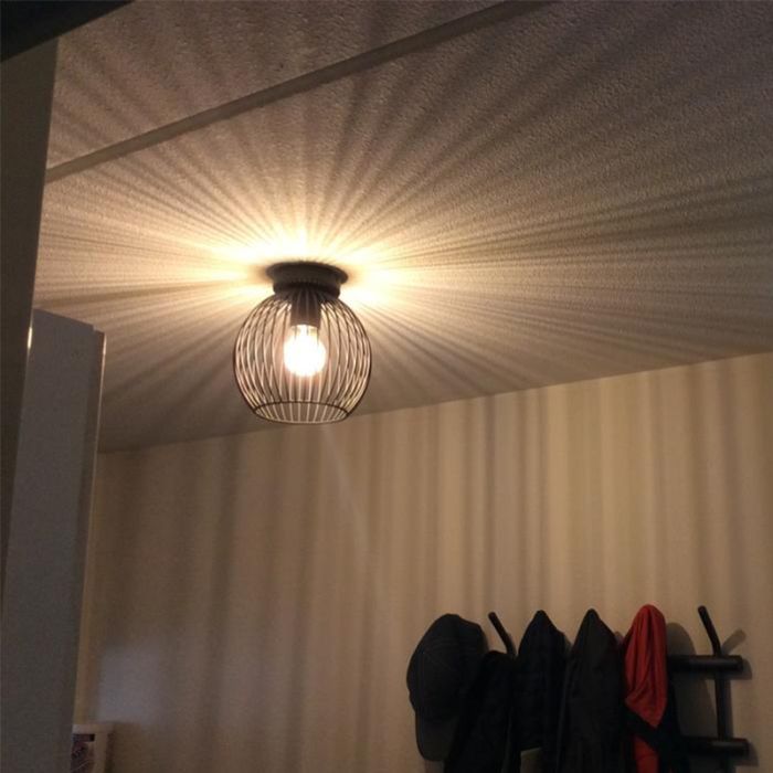 Industriële plafondlamp Wiro Bolvormig klein
