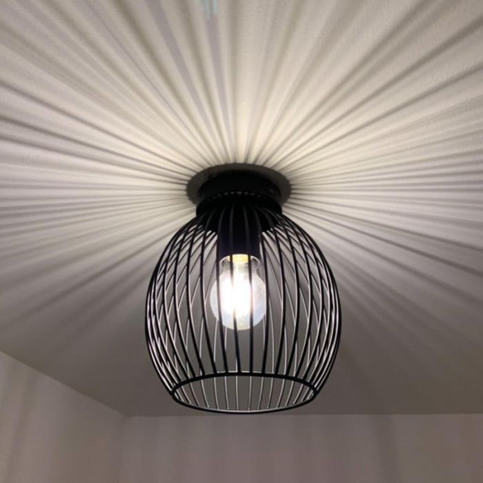Industriële plafondlamp Wiro Bolvormig klein