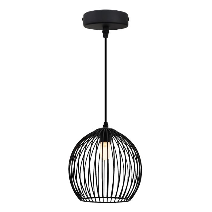 Industriële badkamer hanglamp zwart, Wiro, IP44