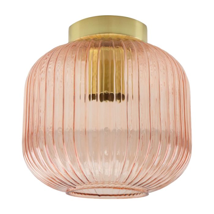 Roze plafondlamp Charlois, glas, retro