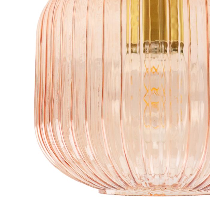 Roze plafondlamp Charlois, glas, retro