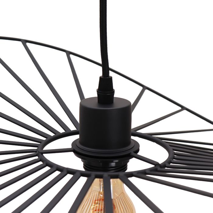 Retro hanglamp zwart, Jolinda
