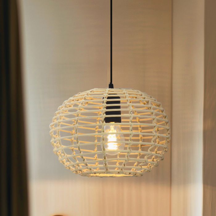 Rotan hanglamp bruin, Roza