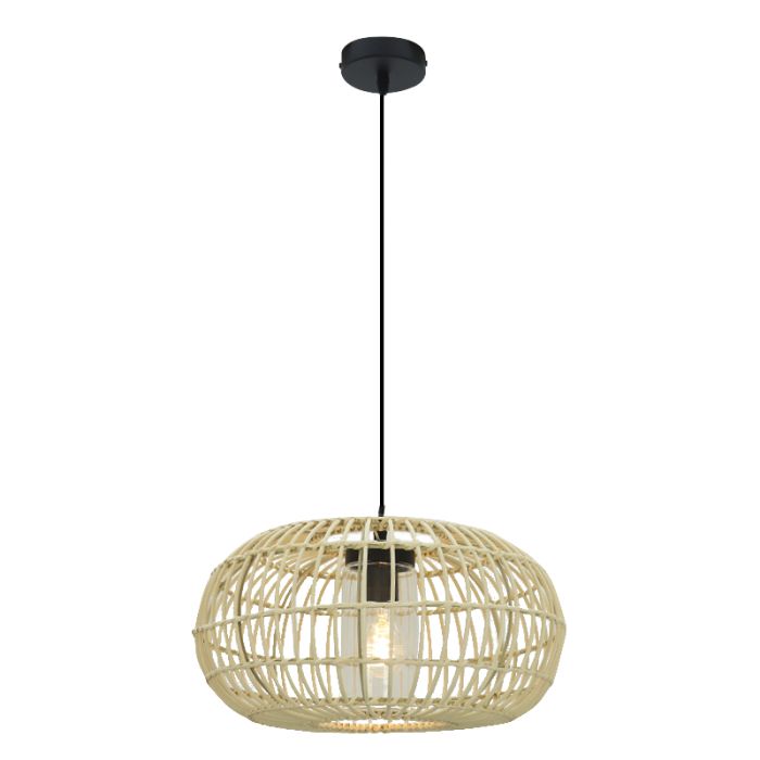 Rotan badkamer hanglamp bruin, Emilio, IP44