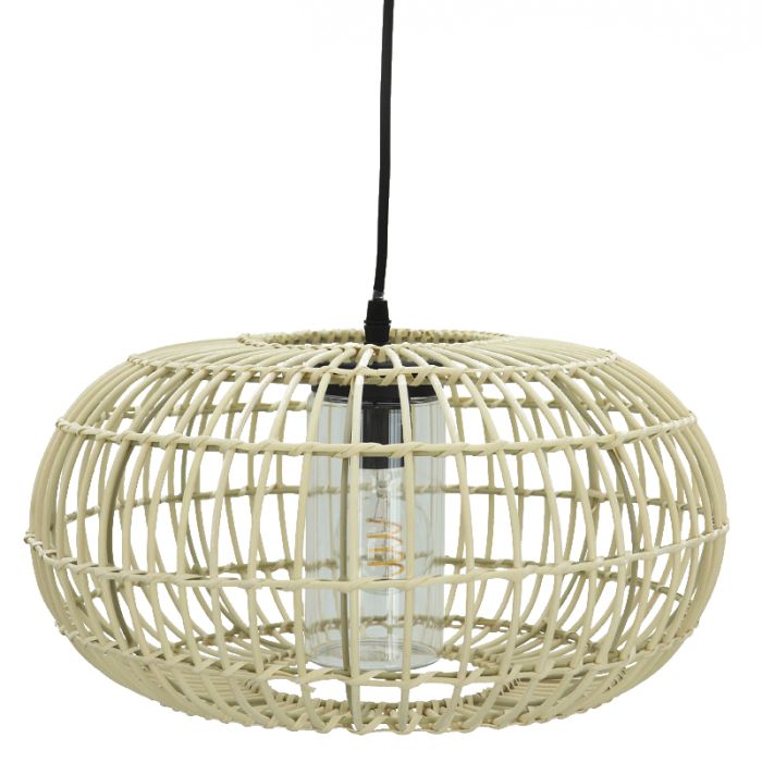 Rotan badkamer hanglamp bruin, Emilio, IP44