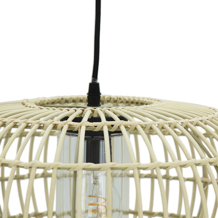 Rotan badkamer hanglamp bruin, Emilio, IP44