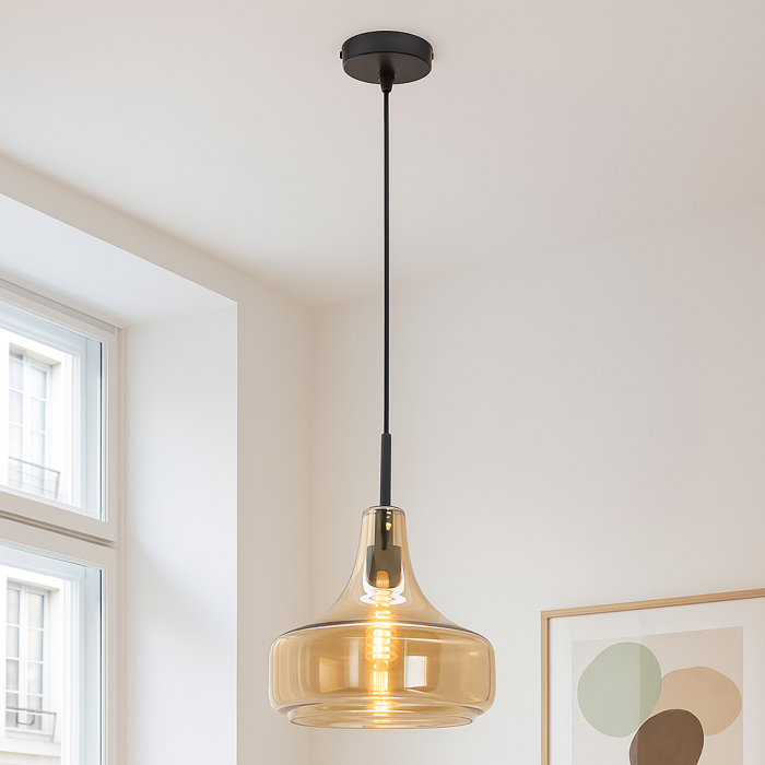 Moderne hanglamp amber, Yael