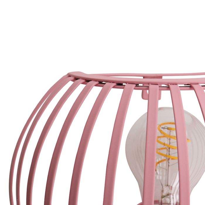Industriële wandlamp roze, Lieve, met schakelaar
