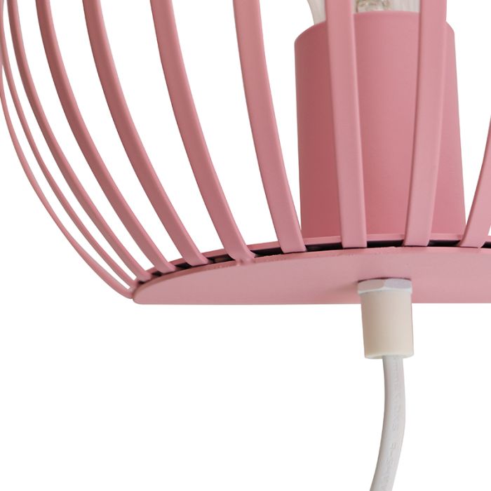 Industriële wandlamp roze, Lieve, met schakelaar