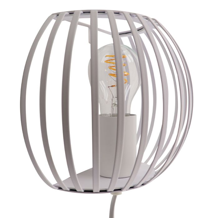 Industriële wandlamp wit, Lieve, met schakelaar