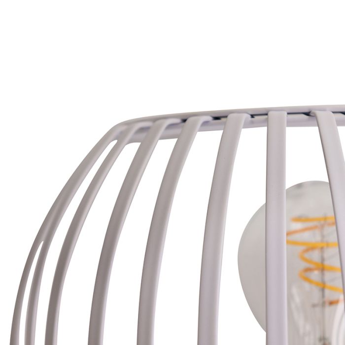 Industriële wandlamp wit, Lieve, met schakelaar