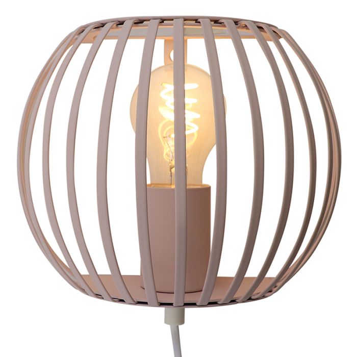 Industriële wandlamp beige, Lieve, met schakelaar