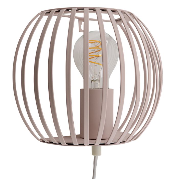 Industriële wandlamp beige, Lieve, met schakelaar