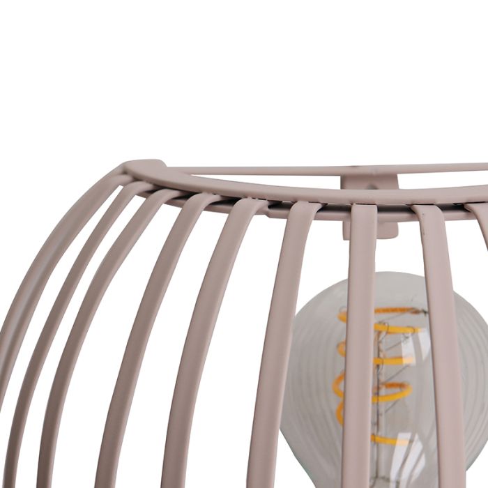 Industriële wandlamp beige, Lieve, met schakelaar