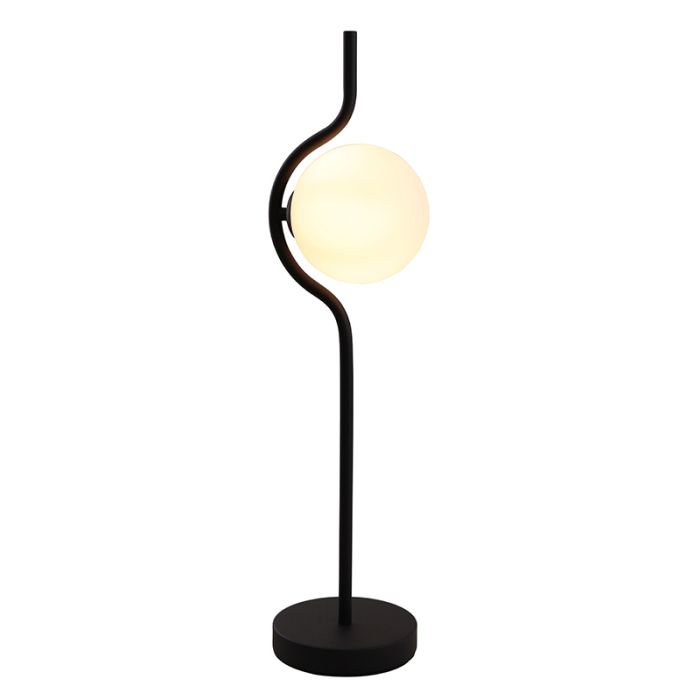 Moderne tafellamp zwart, Merel, met schakelaar