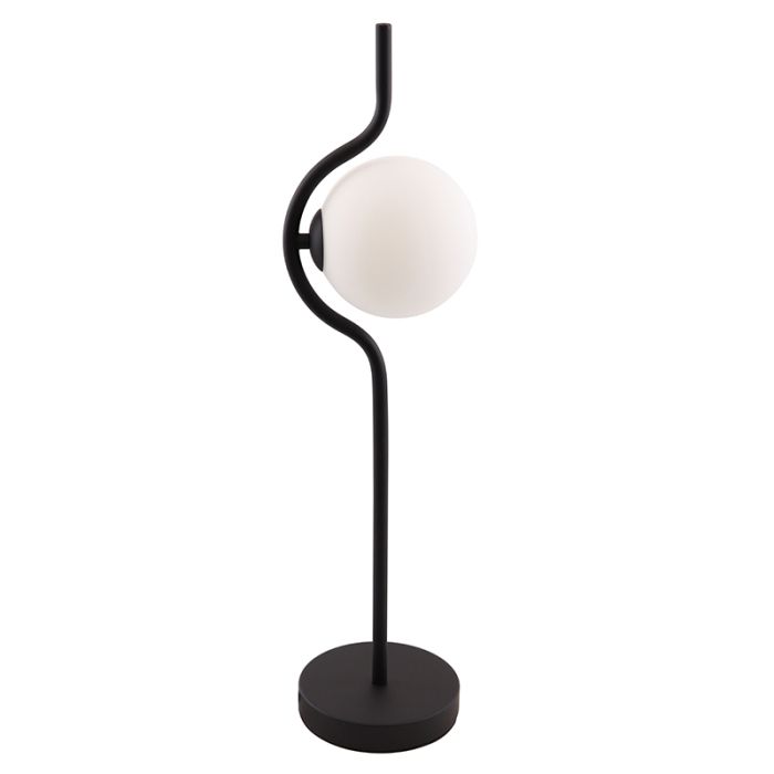 Moderne tafellamp zwart, Merel, met schakelaar
