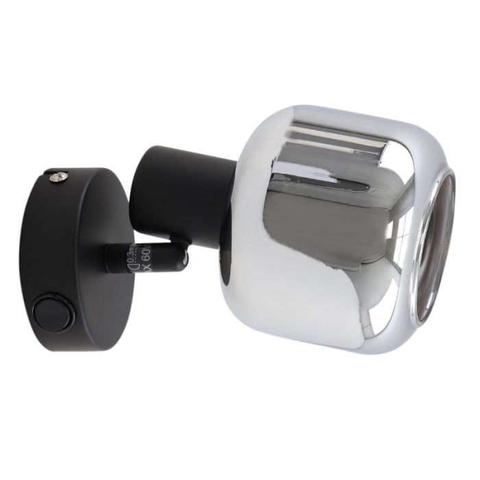 Zwarte wandspot Craig, glas, modern