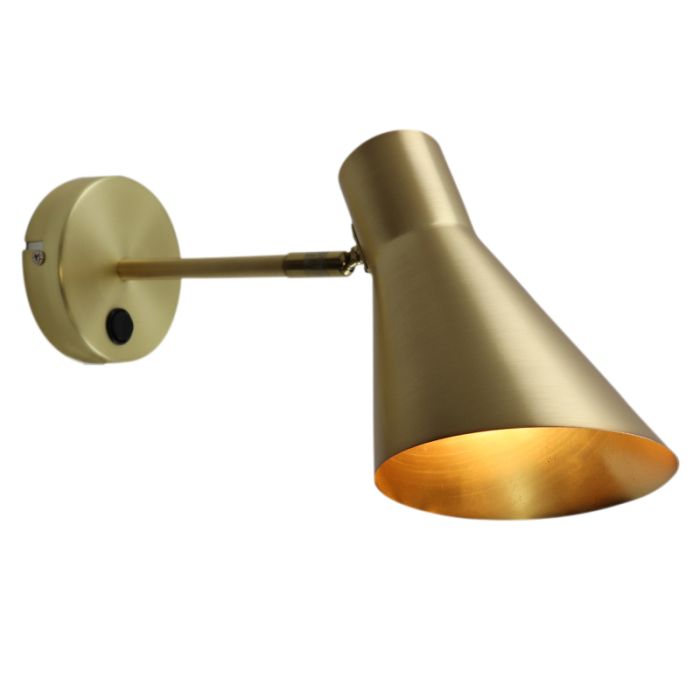 Moderne wandlamp messing, Vico, met schakelaar