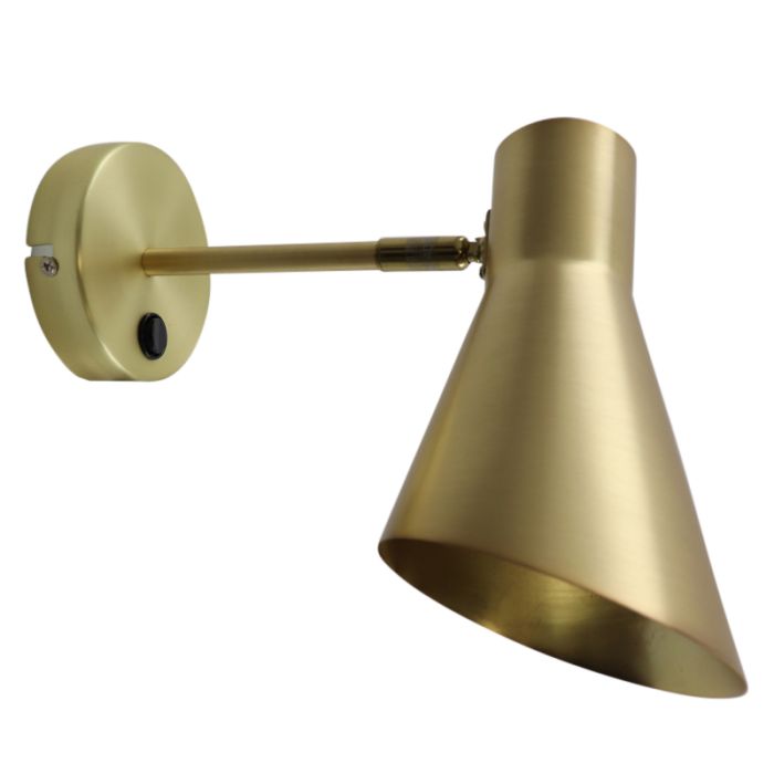 Moderne wandlamp messing, Vico, met schakelaar