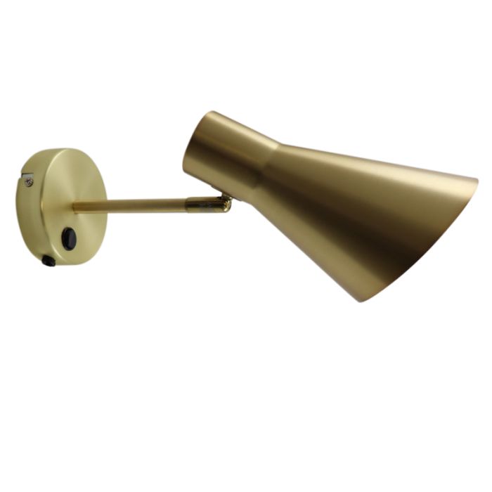 Moderne wandlamp messing, Vico, met schakelaar