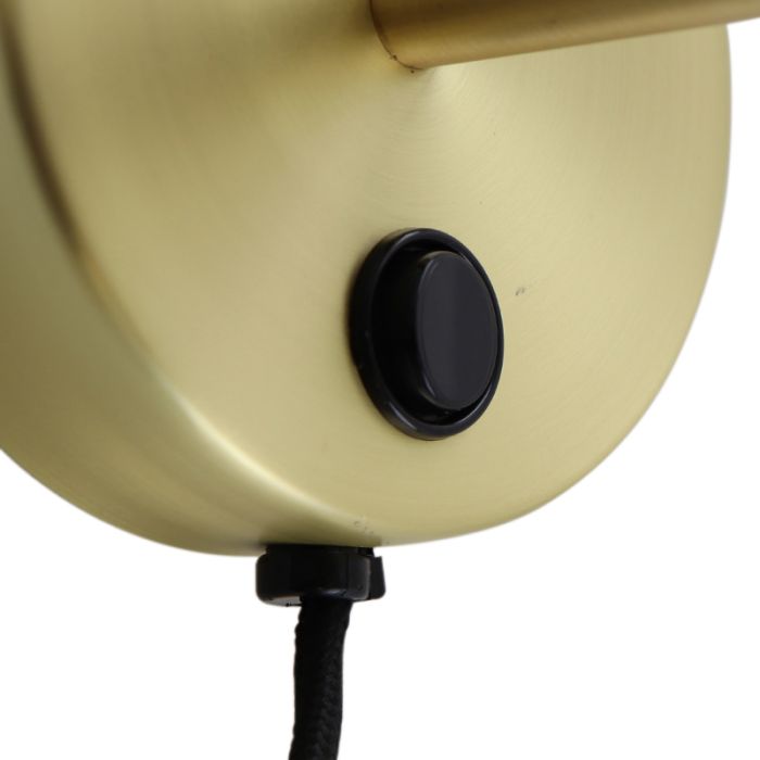 Moderne wandlamp messing, Vico, met schakelaar