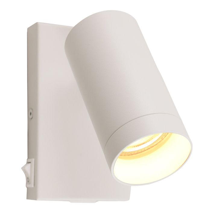 Moderne wandspot wit, Nadi, met schakelaar
