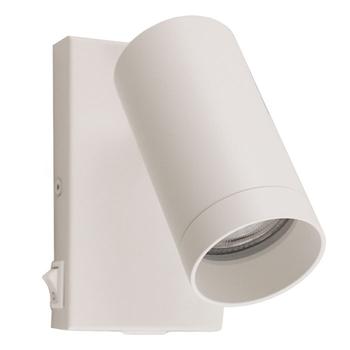 Moderne wandspot wit, Nadi, met schakelaar