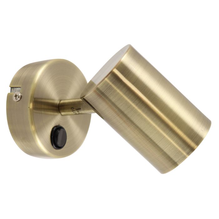 Moderne wandlamp brons, Elena, met schakelaar
