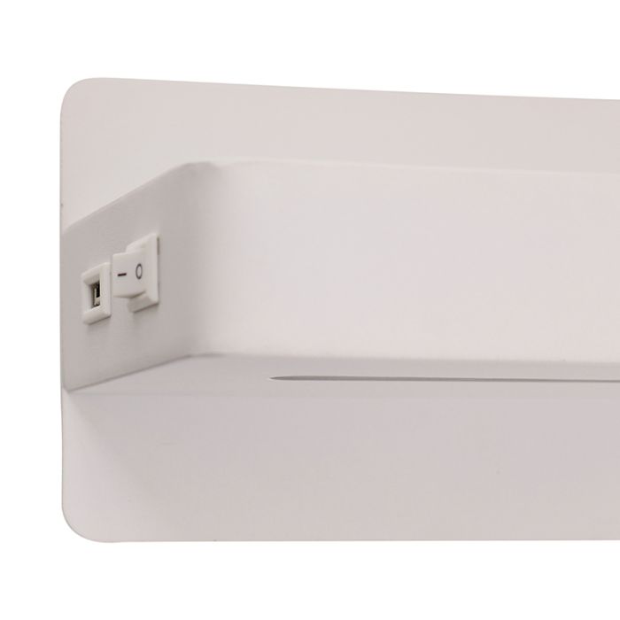 Moderne wandlamp wit, Gregor, 10W, 3000K LED, met schakelaar